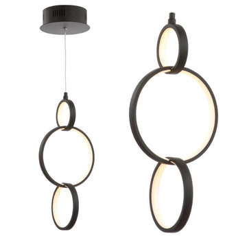 Loop 7.75" Adjustable Integrated LED Metal Ring Pendant - JONATHAN Y